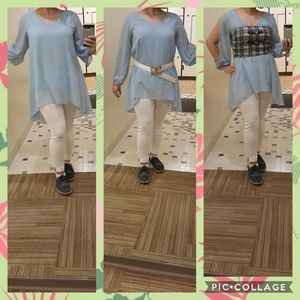 Sky blue Hi-Low top